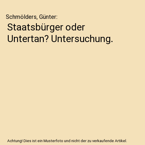 Staatsbürger oder untertan - oder,